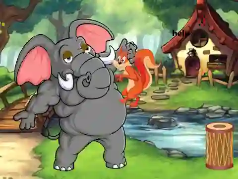 Logħba Squirrel Trapped To Giant Elephant onlajn