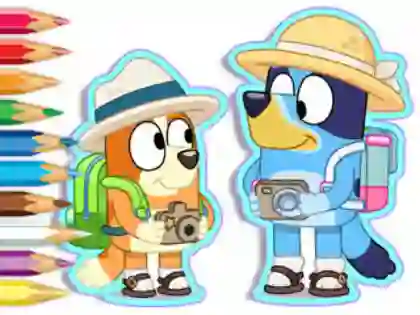Logħba Coloring Book: Bluey Camping onlajn