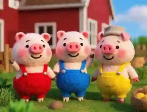 Logħba Find The Differences: The 3 Little Pigs onlajn