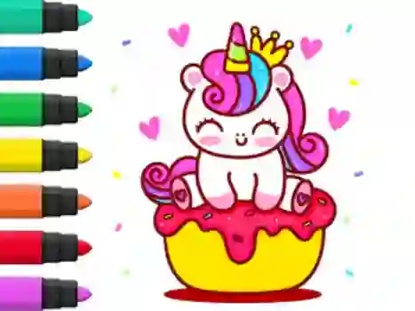 Logħba Coloring Book: Unicorn Cupcake onlajn