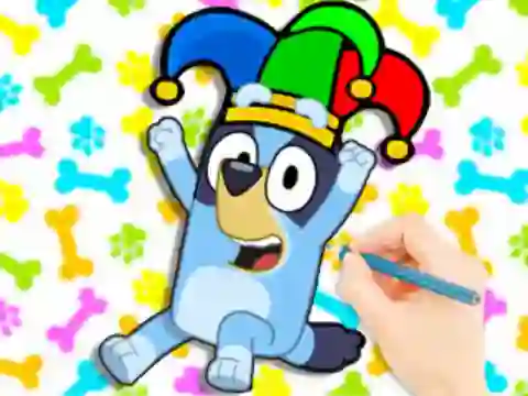 Logħba Coloring Book: Clown Bluey onlajn
