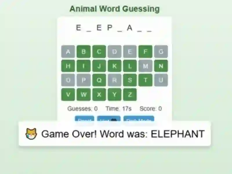 Logħba Animal Word Guessing Game onlajn