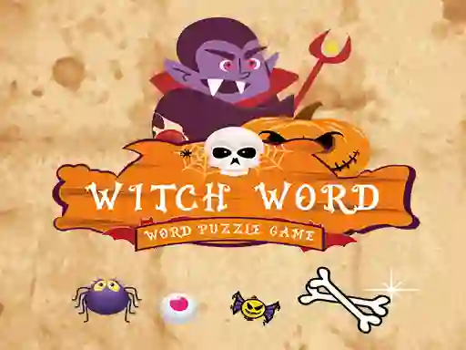 Logħba Witch Word Halloween Puzzel Game onlajn