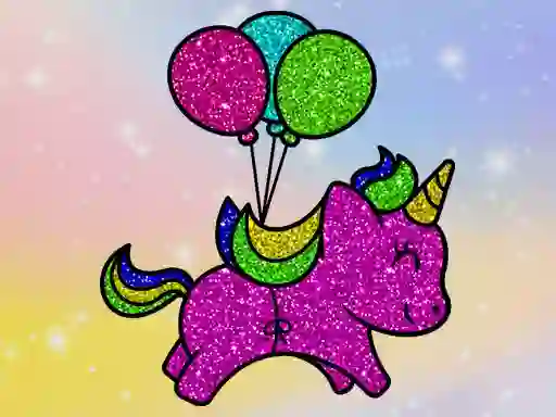 Logħba Coloring Book Glittered Unicorns onlajn