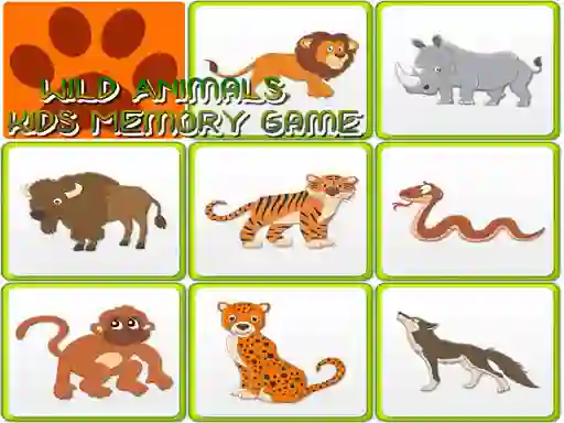 Logħba Wild Animals Kids Memory game onlajn