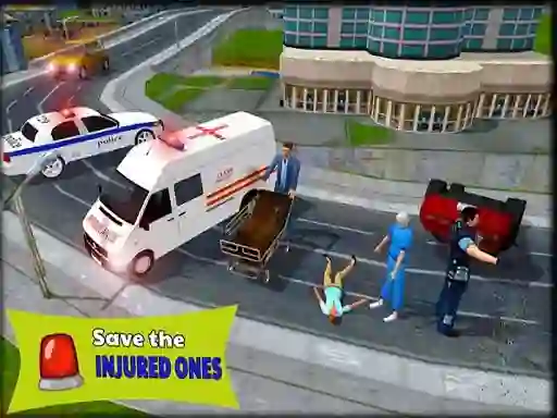 Logħba Ambulance Rescue Driver Simulator 2018 onlajn