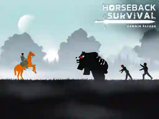 Logħba Horseback Survival Zombies Escape onlajn