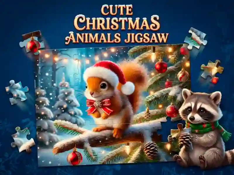 Logħba Cute Christmas Animals Jigsaw onlajn