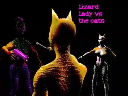 Logħba Lizard Lady Vs The Cats onlajn