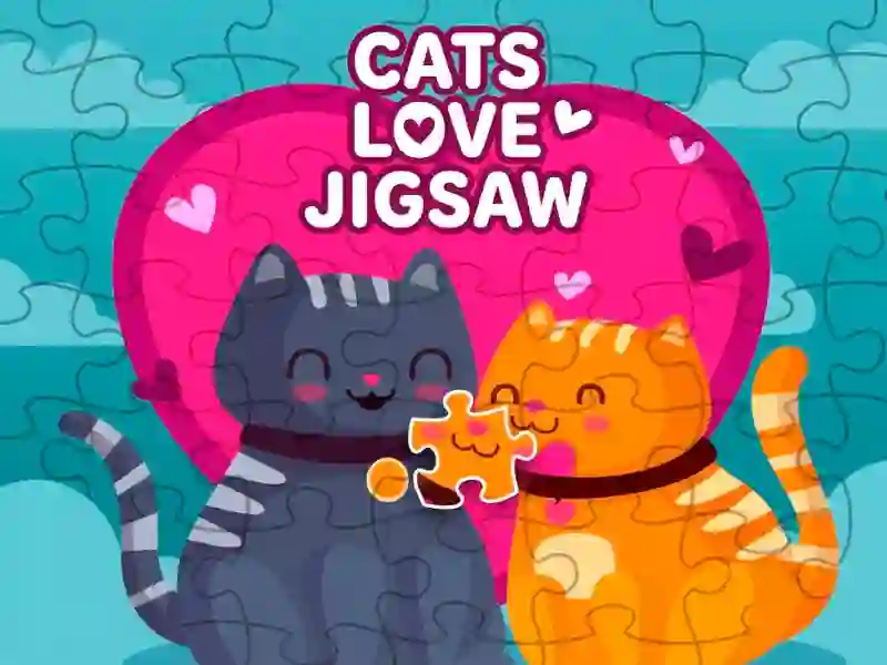 Logħba Cats love jigsaw onlajn
