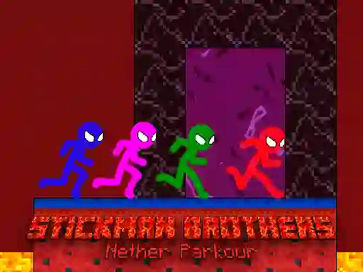 Logħba Stickman Brothers Nether Parkour onlajn