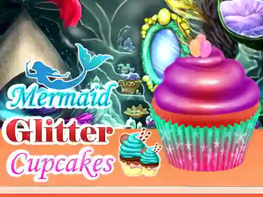 Logħba Mermaid Glitter Cupcakes onlajn