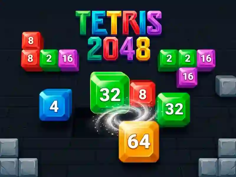 Logħba Tetris 2048 onlajn