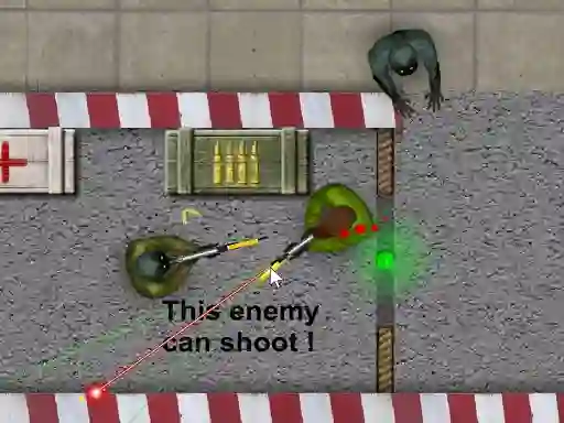 Logħba Zombie Shooting 2D onlajn