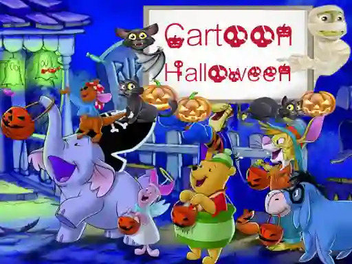 Logħba Cartoon Halloween Slide Puzzle onlajn