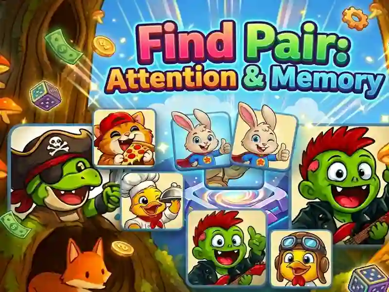 Logħba Find Pair: Attention & Memory onlajn