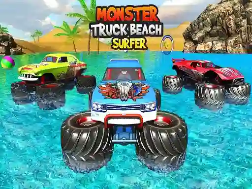 Logħba Monster Truck Beach Surfing onlajn