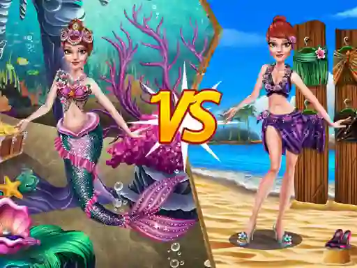 Logħba Mermaid vs Princess Outfit onlajn