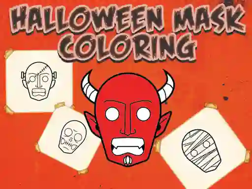 Logħba Halloween Mask Coloring Book onlajn