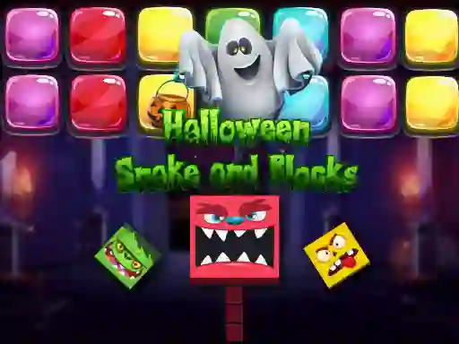 Logħba Halloween Snake and Blocks onlajn