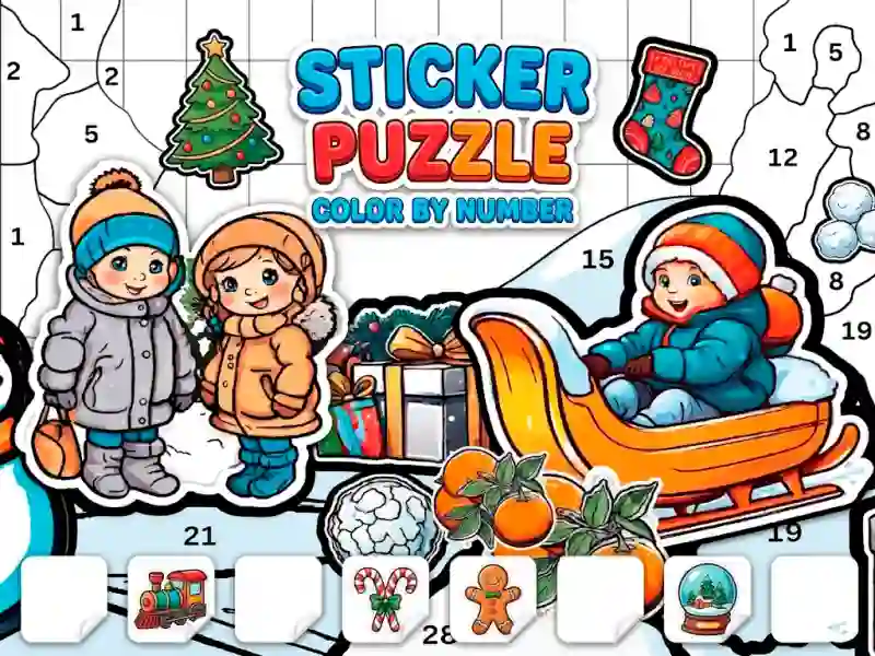 Logħba Sticker Book Puzzle: Color By Number onlajn
