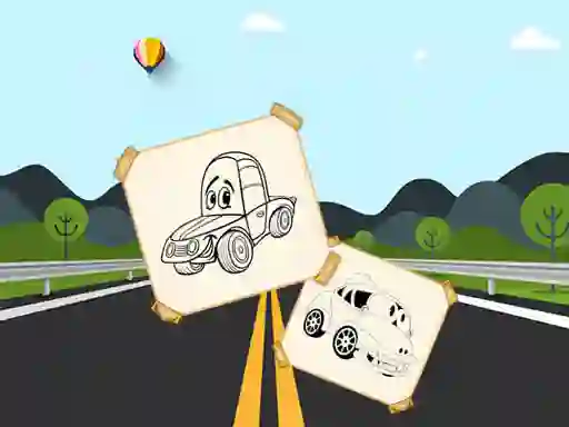 Logħba Funny Cars For Kids Coloring onlajn