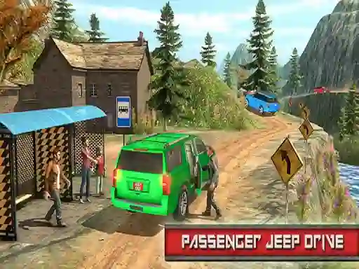 Logħba Jeep Passeger Offroad Mountain Simulation Game onlajn