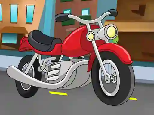 Logħba Cartoon Motorbike Jigsaw onlajn