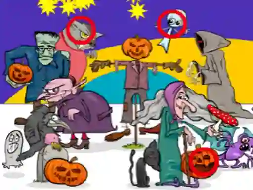 Logħba Find 5 Differences Halloween onlajn