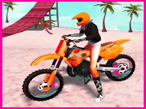 Logħba Motocross Beach Jumping Bike Stunt onlajn