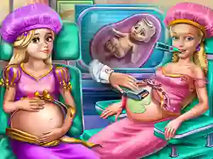 Logħba Goldie Princesses Pregnant Check up onlajn