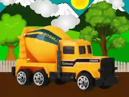 Logħba Construction vehicles jigsaw onlajn