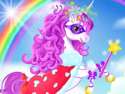 Logħba Baby unicorn dress up onlajn