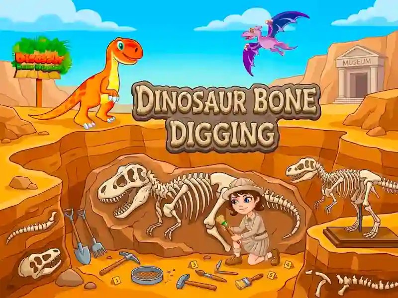 Logħba Dinosaur Bone Digging onlajn