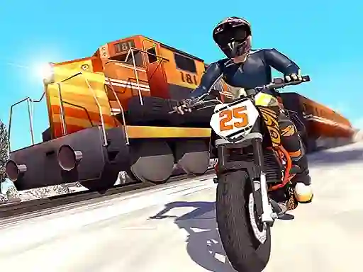 Logħba Trail Bike vs Train Race onlajn