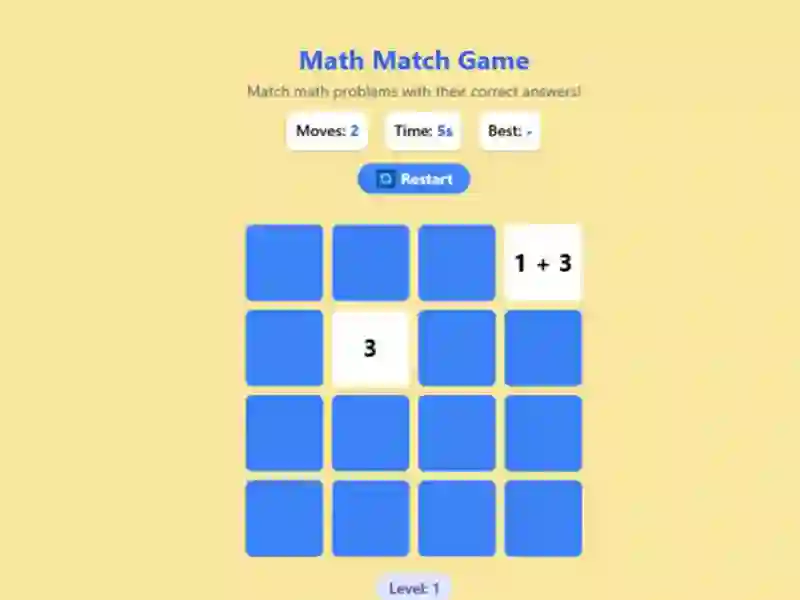 Logħba Math Match Game onlajn