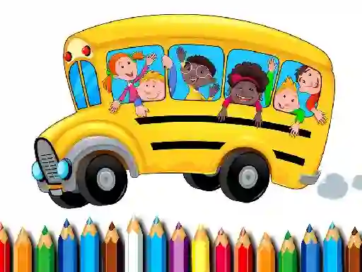 Logħba School Bus Coloring Book onlajn