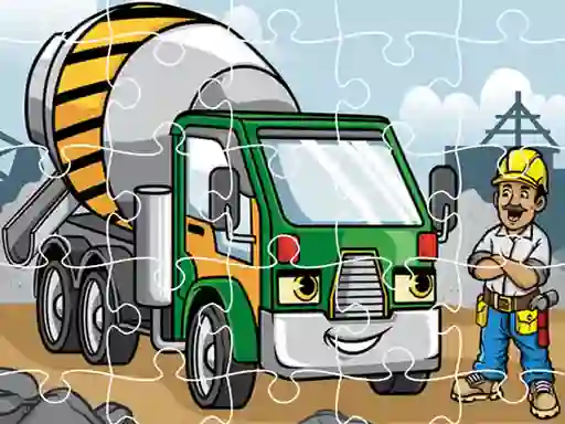 Logħba Construction Trucks Jigsaw onlajn