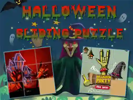 Logħba Halloween Sliding Puzzle onlajn