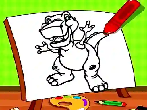 Logħba Easy Kids Coloring Dinosaur onlajn