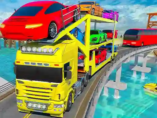 Logħba Crazy Mega Car Transport Truck Game onlajn