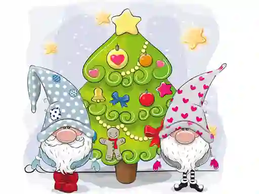 Logħba Cute Gnomes Hidden Stars onlajn