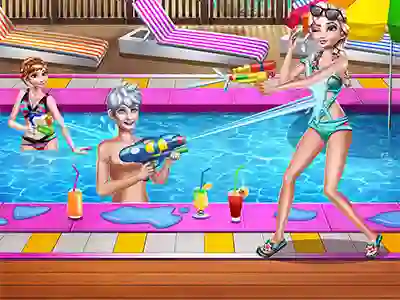 Logħba Sisters Pool Party onlajn