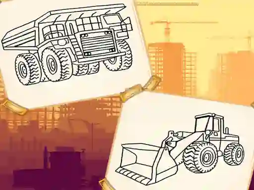 Logħba Construction Trucks Coloring onlajn