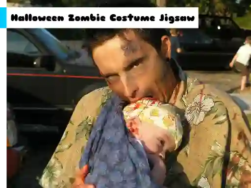 Logħba Halloween Zombie Costume Jigsaw onlajn