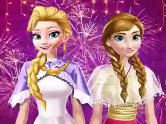 Logħba Ellie and Annie New Year Eve Party onlajn