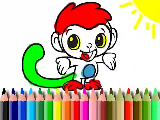 Logħba Back To School: Monkey Coloring onlajn