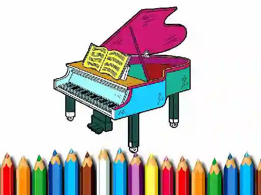 Logħba Back To School: Piano Coloring Book onlajn