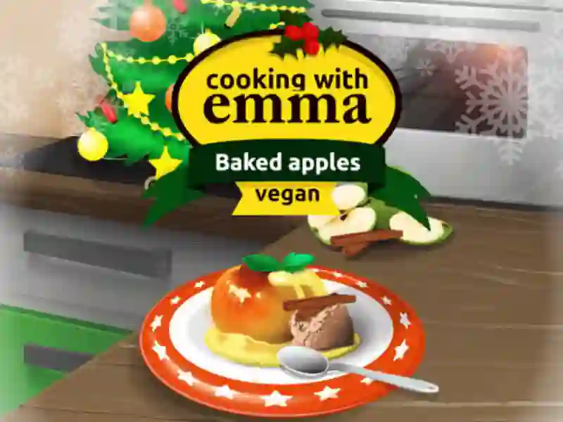Logħba Cooking with Emma Baked Apples vegan onlajn