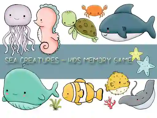 Logħba Kids Memory Sea Creatures onlajn